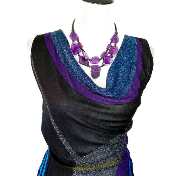 Gucci Cowl Neck Mix Media Knit Sleeveless Top Sz 6-8 - Picture 3 of 16